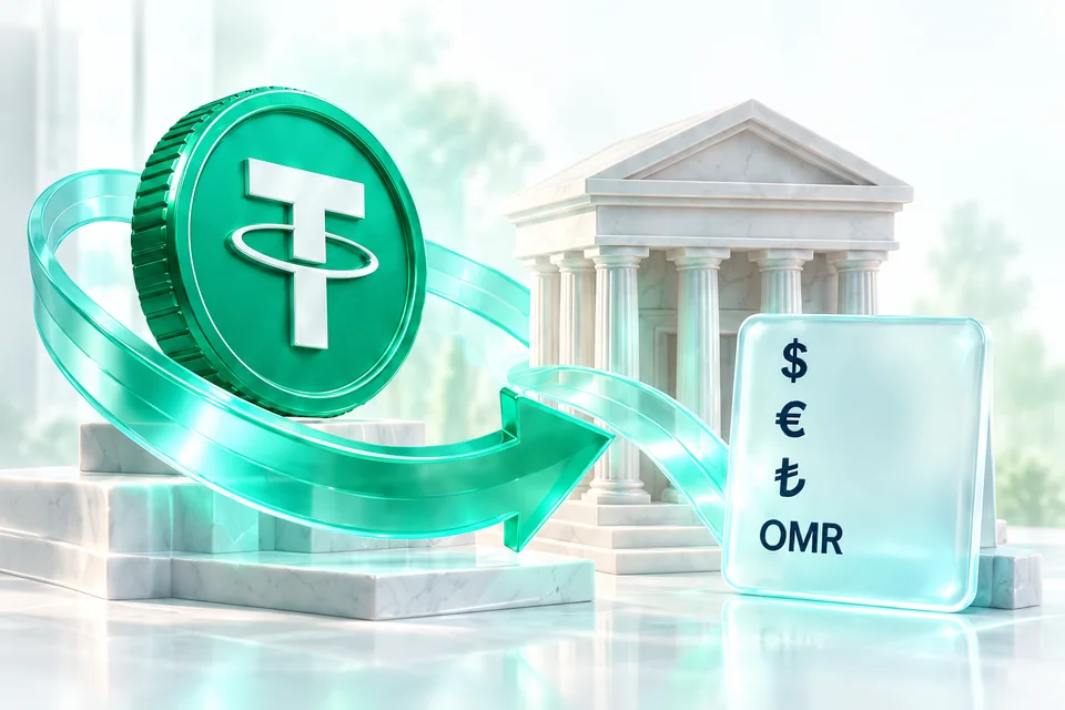 تصویر مفهومی تبدیل تتر USDT به حواله و موجودی حساب بانکی